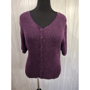 Women's Sag Harbor Silk Blend Ribbed Sweater Size XL Office Teacher Y2K 90's